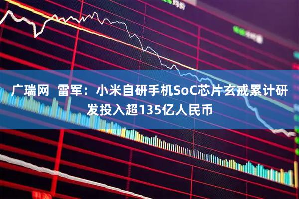 广瑞网  雷军：小米自研手机SoC芯片玄戒累计研发投入超135亿人民币